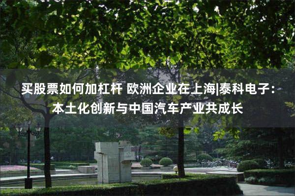 买股票如何加杠杆 欧洲企业在上海|泰科电子：本土化创新与中国汽车产业共成长