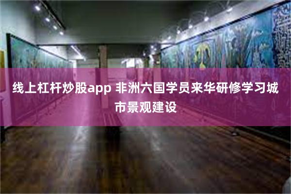 线上杠杆炒股app 非洲六国学员来华研修学习城市景观建设