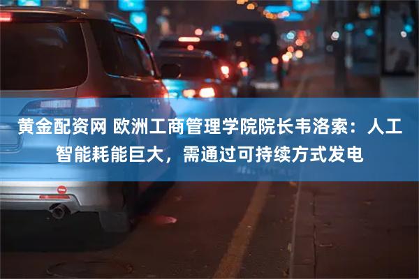 黄金配资网 欧洲工商管理学院院长韦洛索：人工智能耗能巨大，需通过可持续方式发电